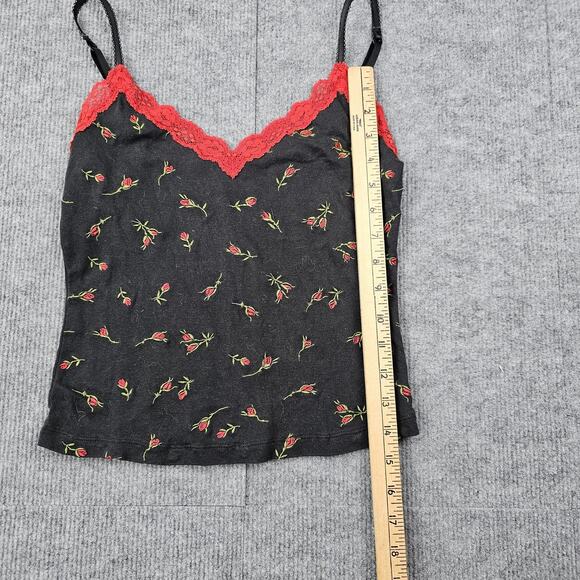Vintage Victoria's Secret Camisole Womens Small Y2K Black Floral Tank Layering - Picture 2 of 6